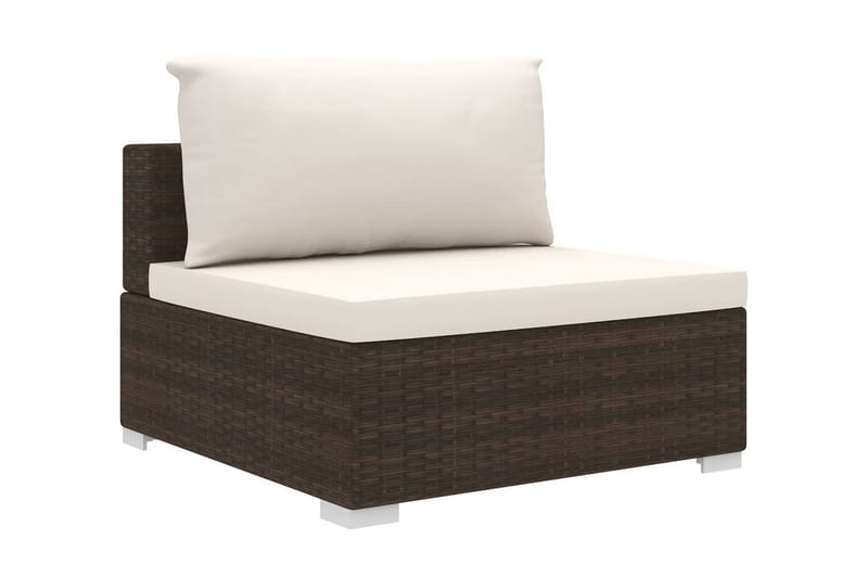 Loungegrupp Utomhus för trädgården med dynor 5 delar konstrotting br - Brun - Utemöbler - Loungemöbler - Loungegrupp & Loungeset