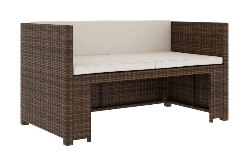 Loungegrupp Utomhus för trädgården med dynor 5 delar konstrotting br - Brun - Utemöbler - Loungemöbler - Loungegrupp & Loungeset