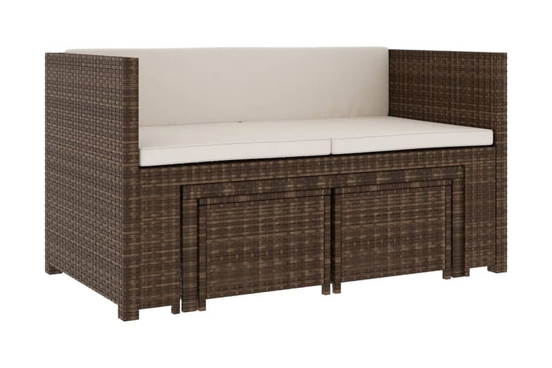 Loungegrupp Utomhus för trädgården med dynor 5 delar konstrotting br - Brun - Utemöbler - Loungemöbler - Loungegrupp & Loungeset