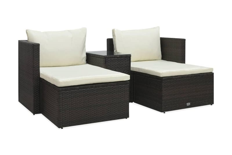 Loungegrupp Utomhus för trädgården med dynor 5 delar konstrotting br - Brun - Utemöbler - Loungemöbler - Loungegrupp & Loungeset