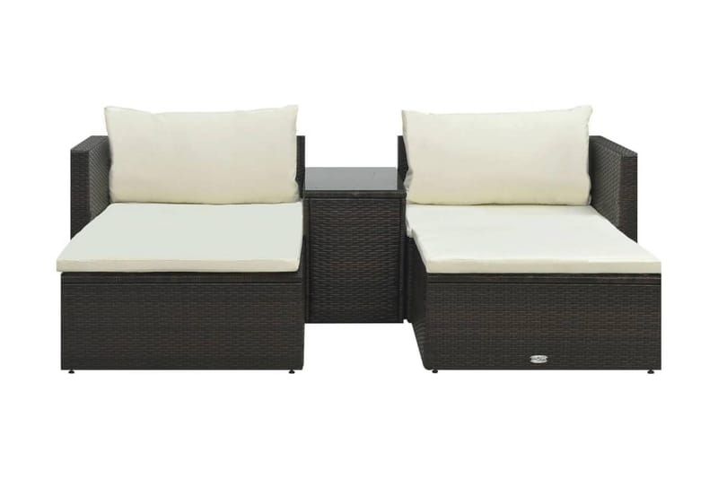 Loungegrupp Utomhus för trädgården med dynor 5 delar konstrotting br - Brun - Utemöbler - Loungemöbler - Loungegrupp & Loungeset