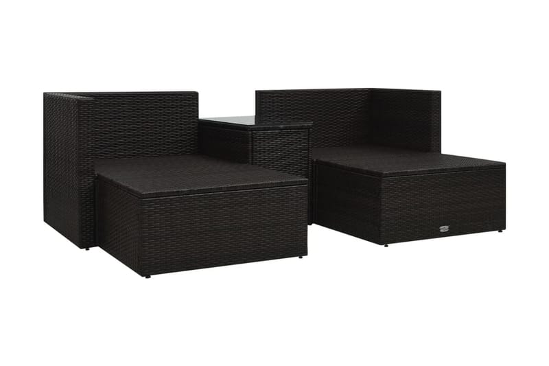 Loungegrupp Utomhus för trädgården med dynor 5 delar konstrotting br - Brun - Utemöbler - Loungemöbler - Loungegrupp & Loungeset