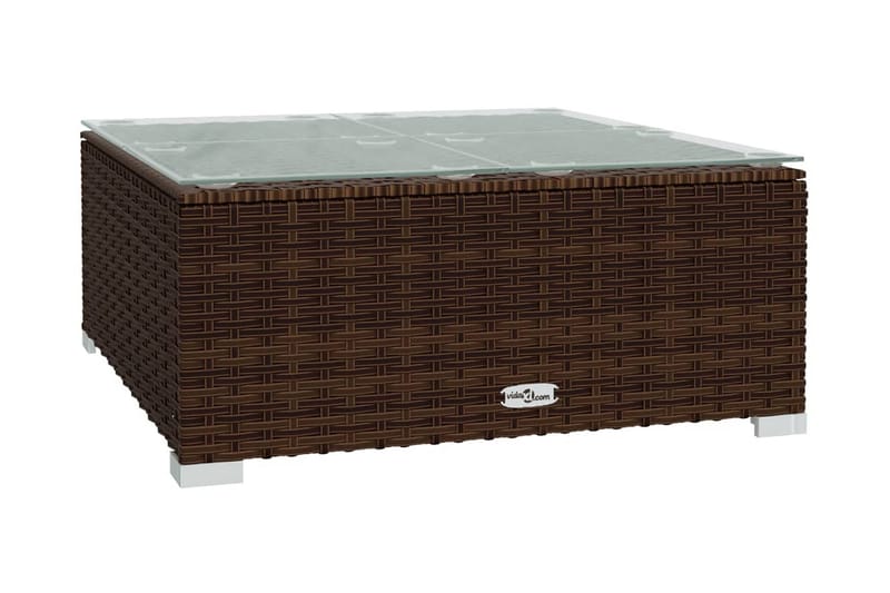 Loungegrupp Utomhus för trädgården med dynor 5 delar konstrotting br - Brun/Vit - Utemöbler - Loungemöbler - Loungegrupp & Loungeset