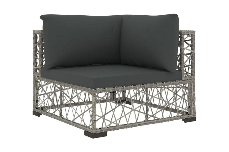 Loungegrupp Utomhus för trädgården med dynor 5 delar konstrotting gr - Grå - Utemöbler - Loungemöbler - Loungegrupp & Loungeset