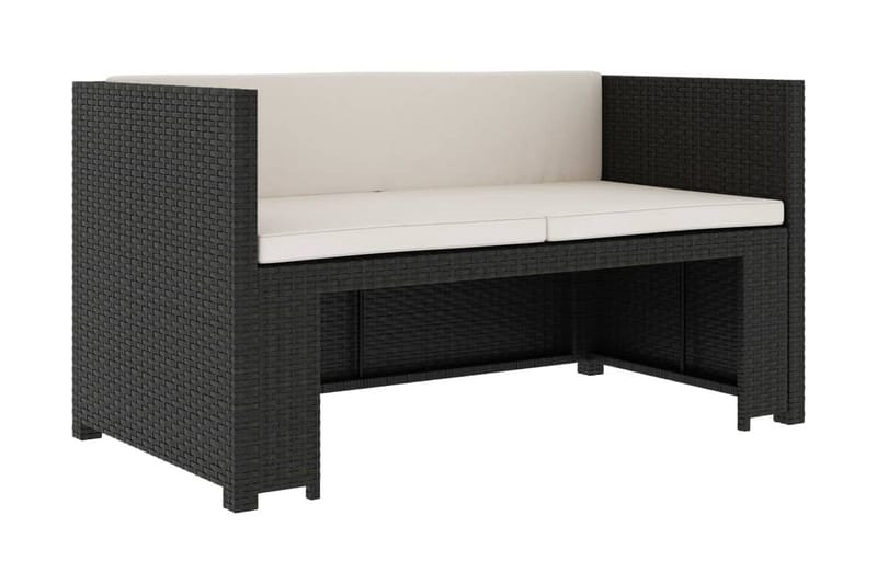 Loungegrupp Utomhus för trädgården med dynor 5 delar konstrotting sv - Svart - Utemöbler - Loungemöbler - Loungegrupp & Loungeset