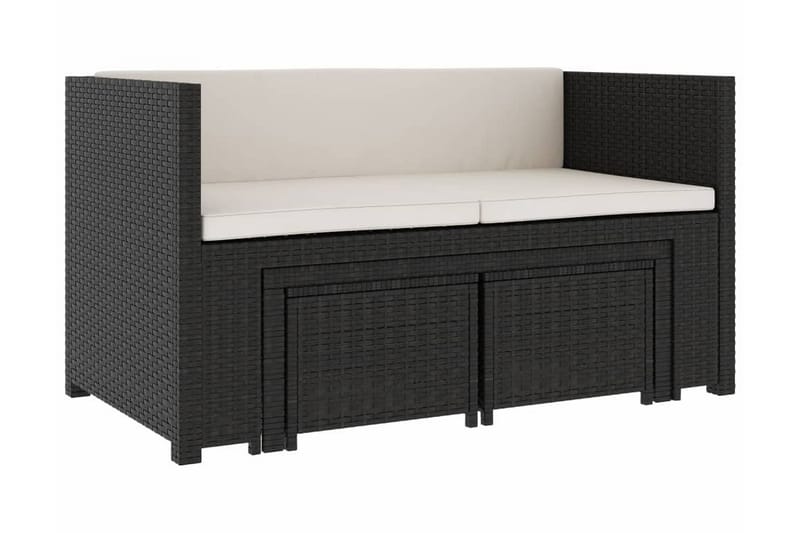 Loungegrupp Utomhus för trädgården med dynor 5 delar konstrotting sv - Svart - Utemöbler - Loungemöbler - Loungegrupp & Loungeset