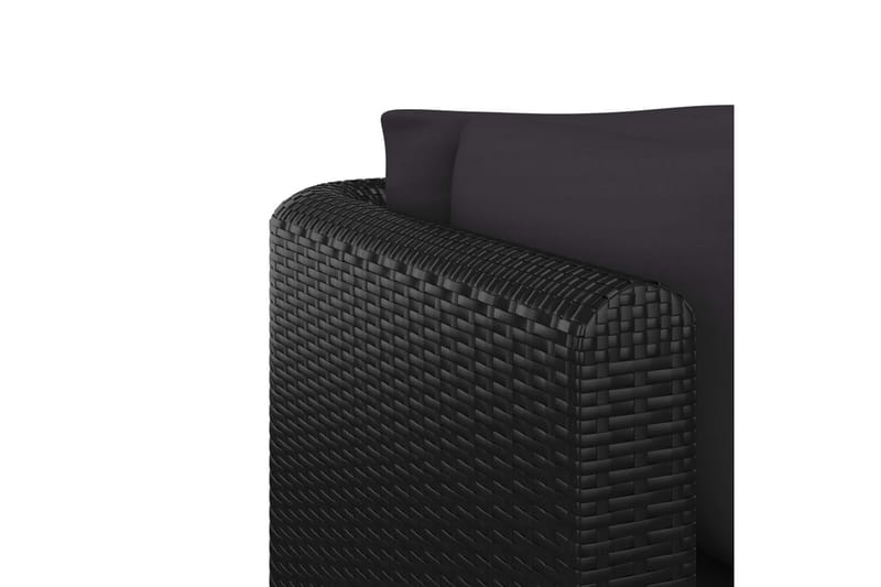 Loungegrupp Utomhus för trädgården med dynor 5 delar konstrotting sv - Svart - Utemöbler - Loungemöbler - Loungegrupp & Loungeset