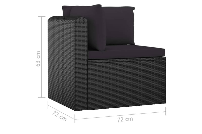 Loungegrupp Utomhus för trädgården med dynor 5 delar konstrotting sv - Svart - Utemöbler - Loungemöbler - Loungegrupp & Loungeset