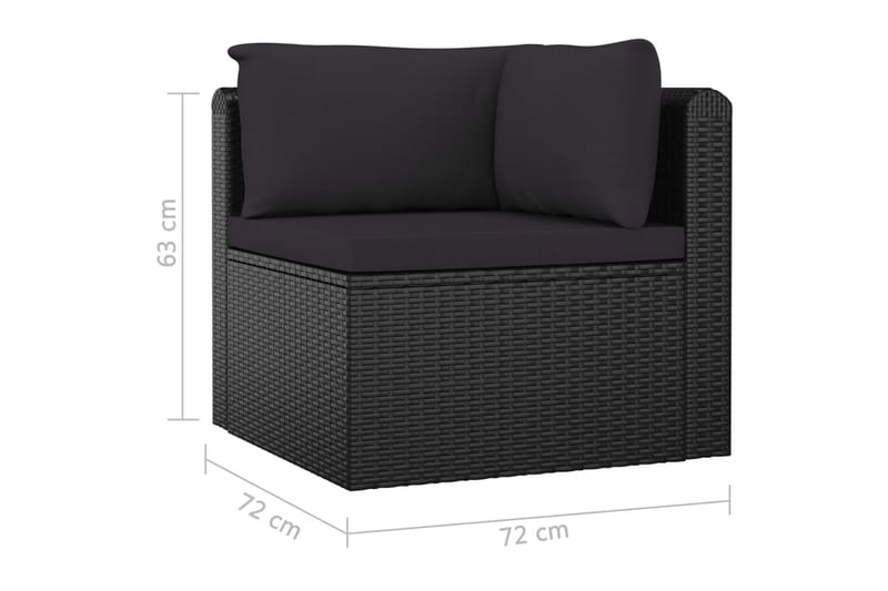 Loungegrupp Utomhus för trädgården med dynor 5 delar konstrotting sv - Svart - Utemöbler - Loungemöbler - Loungegrupp & Loungeset