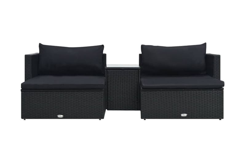 Loungegrupp Utomhus för trädgården med dynor 5 delar konstrotting sv - Svart - Utemöbler - Loungemöbler - Loungegrupp & Loungeset