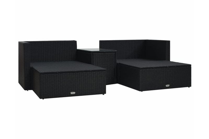Loungegrupp Utomhus för trädgården med dynor 5 delar konstrotting sv - Svart - Utemöbler - Loungemöbler - Loungegrupp & Loungeset
