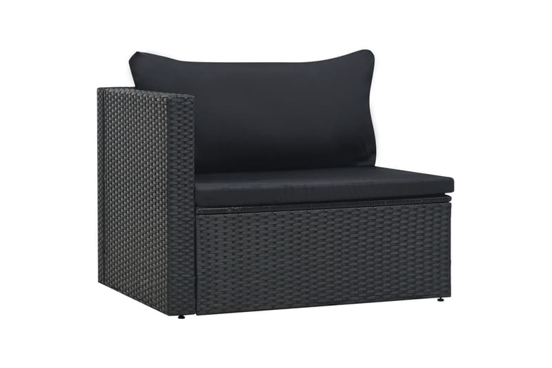 Loungegrupp Utomhus för trädgården med dynor 5 delar konstrotting sv - Svart - Utemöbler - Loungemöbler - Loungegrupp & Loungeset