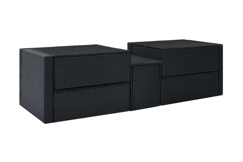 Loungegrupp Utomhus för trädgården med dynor 5 delar konstrotting sv - Svart - Utemöbler - Loungemöbler - Loungegrupp & Loungeset