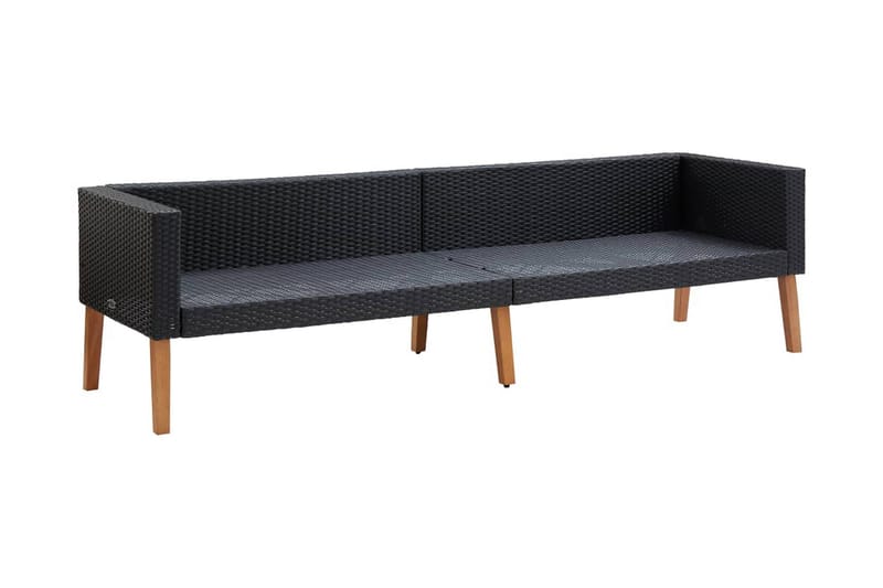 Loungegrupp Utomhus för trädgården med dynor 5 delar konstrotting sv - Svart - Utemöbler - Loungemöbler - Loungegrupp & Loungeset
