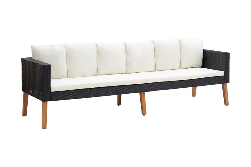 Loungegrupp Utomhus för trädgården med dynor 5 delar konstrotting sv - Svart - Utemöbler - Loungemöbler - Loungegrupp & Loungeset