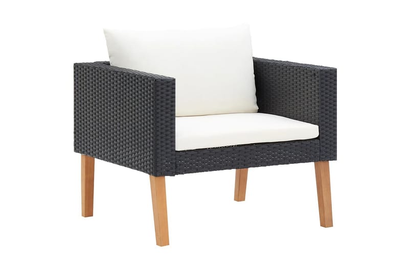 Loungegrupp Utomhus för trädgården med dynor 5 delar konstrotting sv - Svart - Utemöbler - Loungemöbler - Loungegrupp & Loungeset