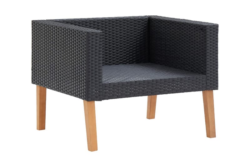 Loungegrupp Utomhus för trädgården med dynor 5 delar konstrotting sv - Svart - Utemöbler - Loungemöbler - Loungegrupp & Loungeset