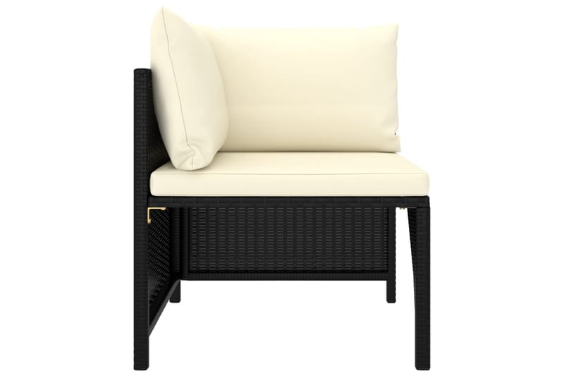 Loungegrupp Utomhus för trädgården med dynor 5 delar konstrotting sv - Svart - Utemöbler - Loungemöbler - Loungegrupp & Loungeset