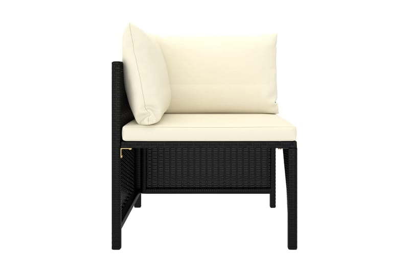 Loungegrupp Utomhus för trädgården med dynor 5 delar konstrotting sv - Svart - Utemöbler - Loungemöbler - Loungegrupp & Loungeset