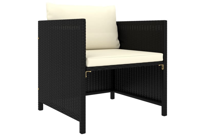 Loungegrupp Utomhus för trädgården med dynor 5 delar konstrotting sv - Svart - Utemöbler - Loungemöbler - Loungegrupp & Loungeset