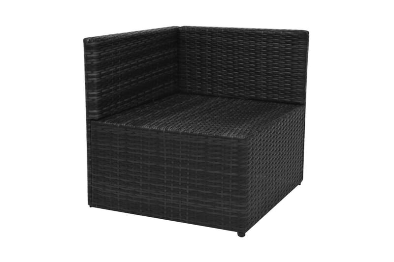Loungegrupp Utomhus för trädgården med dynor 5 delar konstrotting sv - Svart - Utemöbler - Loungemöbler - Loungegrupp & Loungeset