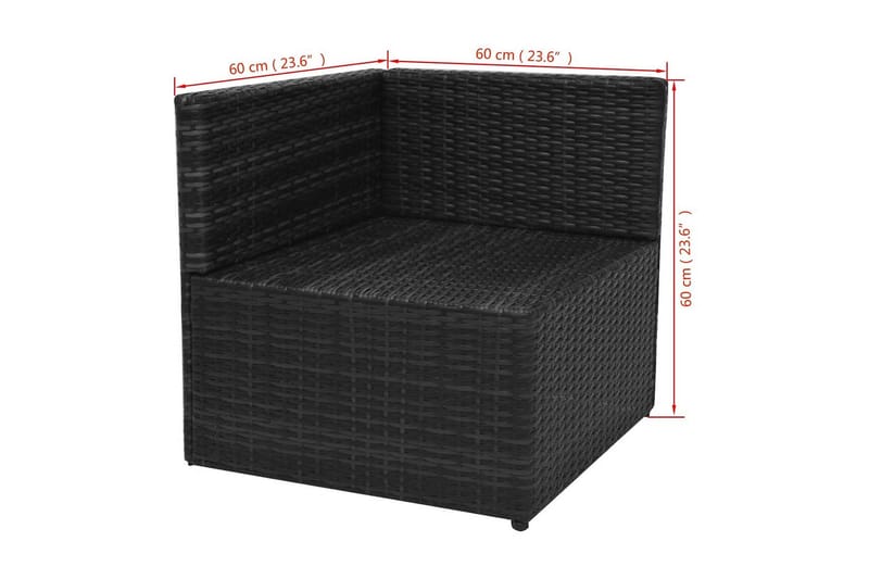 Loungegrupp Utomhus för trädgården med dynor 5 delar konstrotting sv - Svart - Utemöbler - Loungemöbler - Loungegrupp & Loungeset