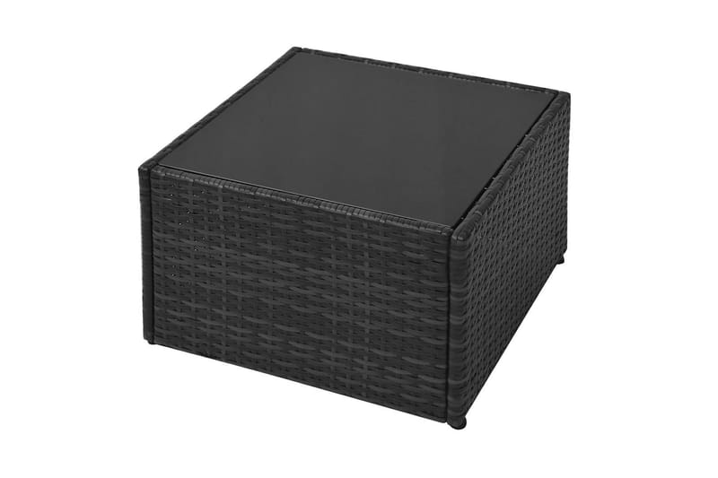 Loungegrupp Utomhus för trädgården med dynor 5 delar konstrotting sv - Svart - Utemöbler - Loungemöbler - Loungegrupp & Loungeset