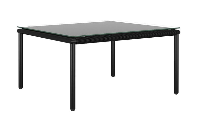 Loungegrupp Utomhus för trädgården med dynor 5 delar svart PVC - Svart - Utemöbler - Loungemöbler - Loungegrupp & Loungeset