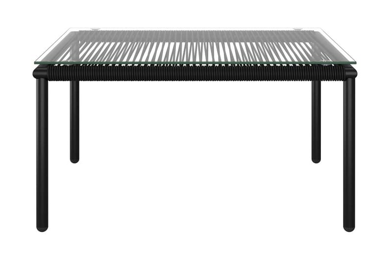 Loungegrupp Utomhus för trädgården med dynor 5 delar svart PVC - Svart - Utemöbler - Loungemöbler - Loungegrupp & Loungeset