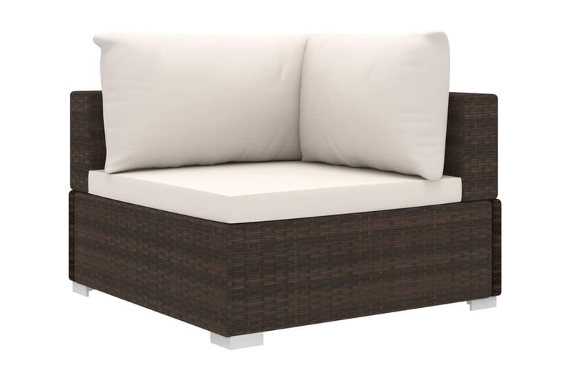 Loungegrupp Utomhus för trädgården med dynor 6 delar konstrotting br - Brun - Utemöbler - Loungemöbler - Loungegrupp & Loungeset