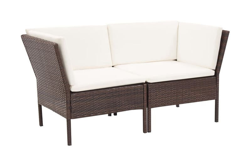 Loungegrupp Utomhus för trädgården med dynor 6 delar konstrotting br - Brun - Utemöbler - Loungemöbler - Loungegrupp & Loungeset