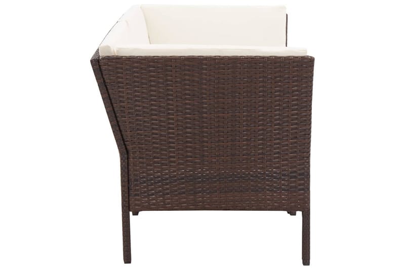 Loungegrupp Utomhus för trädgården med dynor 6 delar konstrotting br - Brun - Utemöbler - Loungemöbler - Loungegrupp & Loungeset