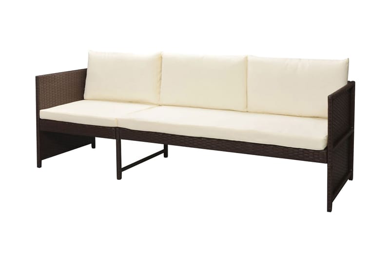 Loungegrupp Utomhus för trädgården med dynor 6 delar konstrotting br - Brun - Utemöbler - Loungemöbler - Loungegrupp & Loungeset