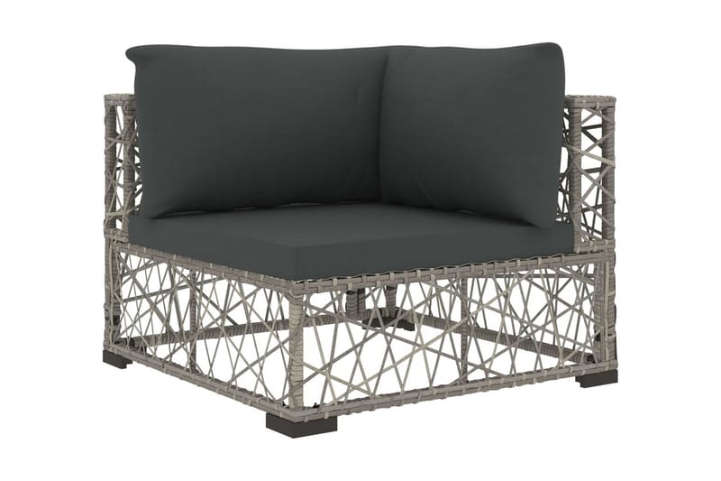 Loungegrupp Utomhus för trädgården med dynor 6 delar konstrotting gr - Grå - Utemöbler - Loungemöbler - Loungegrupp & Loungeset
