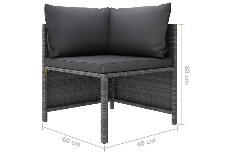 Loungegrupp Utomhus för trädgården med dynor 6 delar konstrotting gr - Grå - Utemöbler - Loungemöbler - Loungegrupp & Loungeset