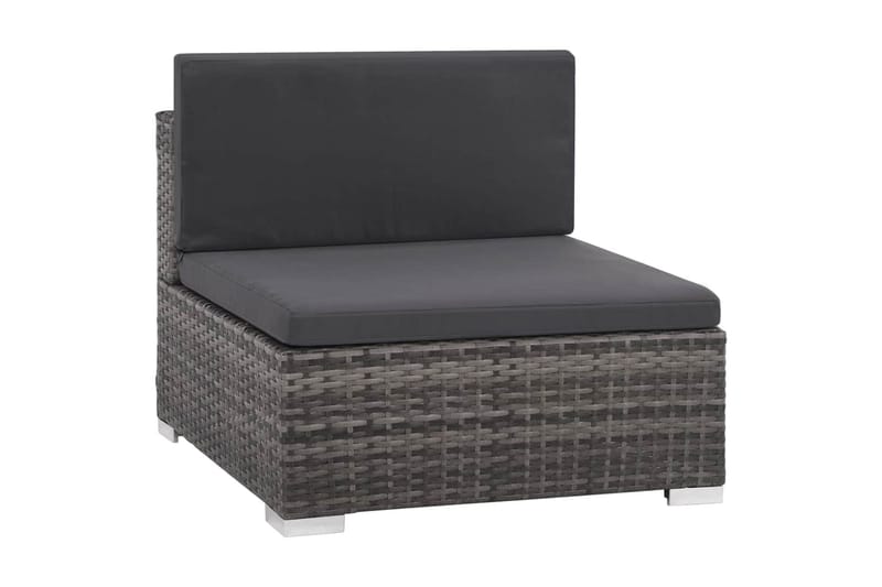 Loungegrupp Utomhus för trädgården med dynor 6 delar konstrotting gr - Grå - Utemöbler - Loungemöbler - Loungegrupp & Loungeset