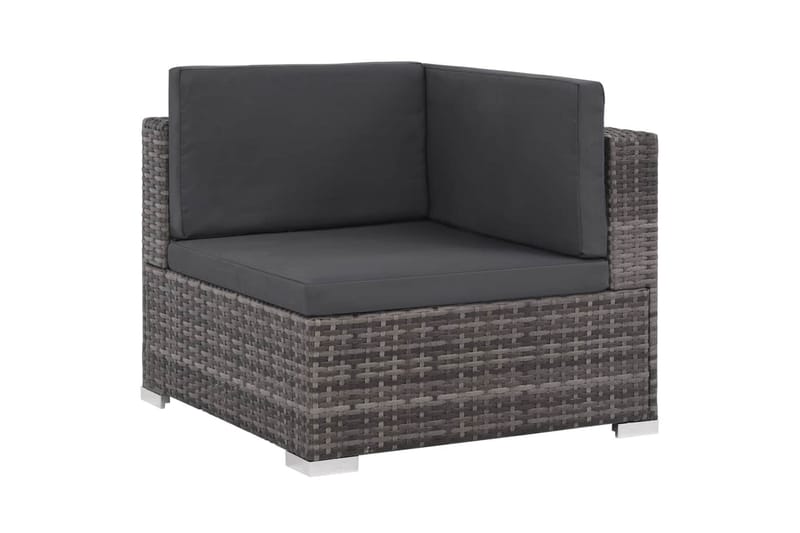 Loungegrupp Utomhus för trädgården med dynor 6 delar konstrotting gr - Grå - Utemöbler - Loungemöbler - Loungegrupp & Loungeset