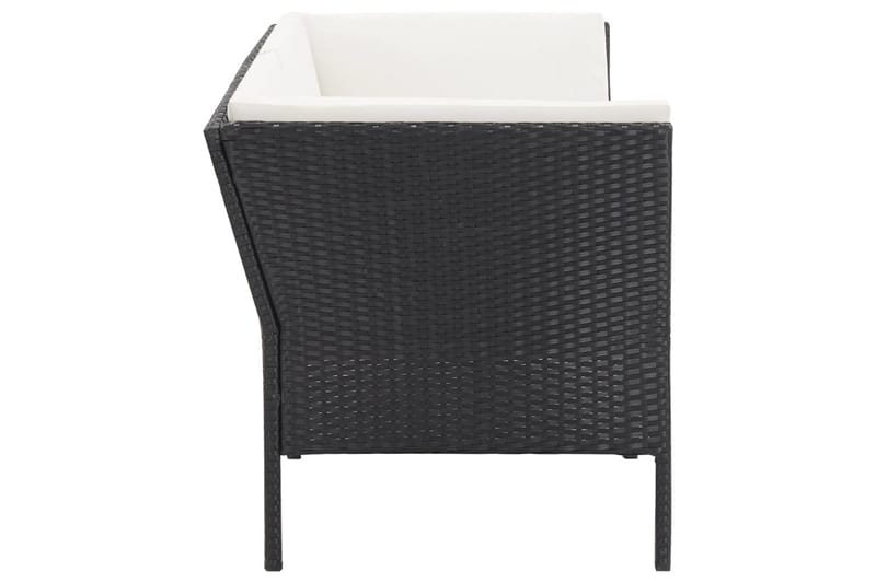 Loungegrupp Utomhus för trädgården med dynor 6 delar konstrotting sv - Svart - Utemöbler - Loungemöbler - Loungegrupp & Loungeset