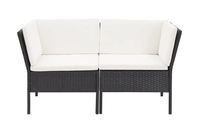 Loungegrupp Utomhus för trädgården med dynor 6 delar konstrotting sv - Svart - Utemöbler - Loungemöbler - Loungegrupp & Loungeset