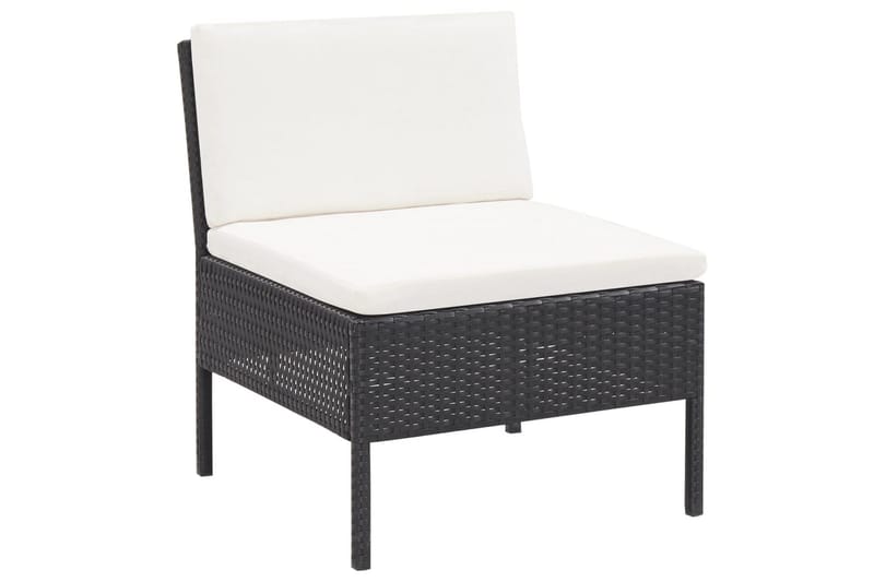 Loungegrupp Utomhus för trädgården med dynor 6 delar konstrotting sv - Svart - Utemöbler - Loungemöbler - Loungegrupp & Loungeset