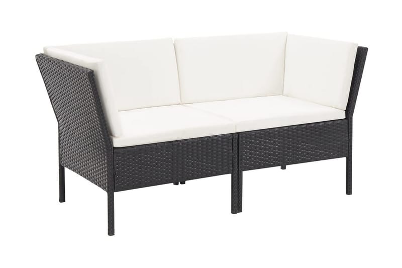 Loungegrupp Utomhus för trädgården med dynor 6 delar konstrotting sv - Svart - Utemöbler - Loungemöbler - Loungegrupp & Loungeset