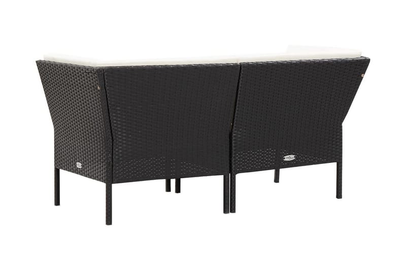 Loungegrupp Utomhus för trädgården med dynor 6 delar konstrotting sv - Svart - Utemöbler - Loungemöbler - Loungegrupp & Loungeset
