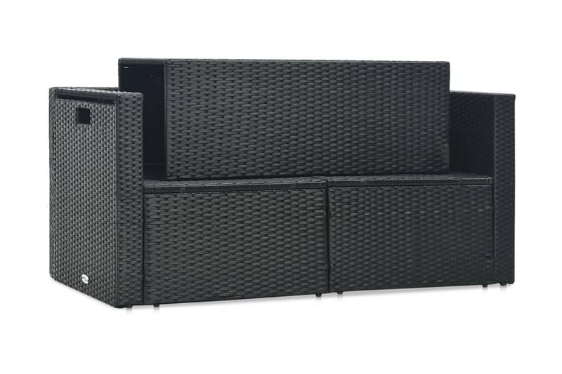 Loungegrupp Utomhus för trädgården med dynor 6 delar konstrotting sv - Svart - Utemöbler - Loungemöbler - Loungegrupp & Loungeset