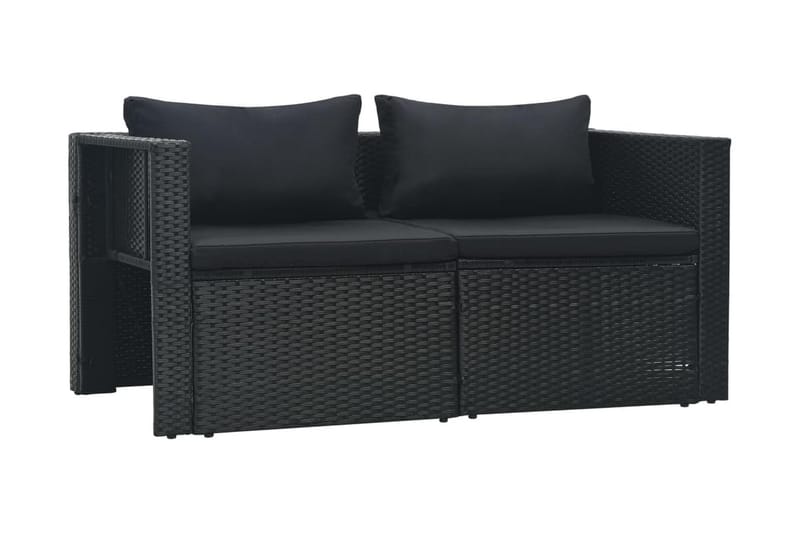 Loungegrupp Utomhus för trädgården med dynor 6 delar konstrotting sv - Svart - Utemöbler - Loungemöbler - Loungegrupp & Loungeset