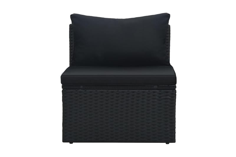 Loungegrupp Utomhus för trädgården med dynor 6 delar konstrotting sv - Svart - Utemöbler - Loungemöbler - Loungegrupp & Loungeset