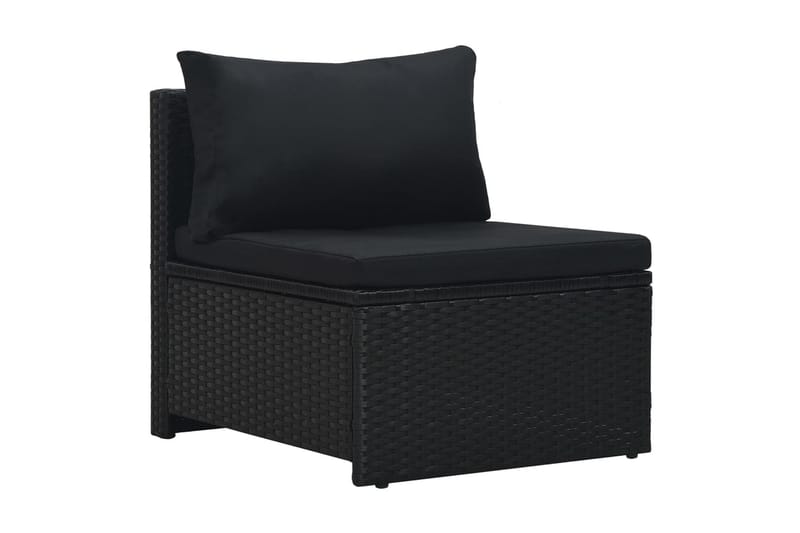 Loungegrupp Utomhus för trädgården med dynor 6 delar konstrotting sv - Svart - Utemöbler - Loungemöbler - Loungegrupp & Loungeset