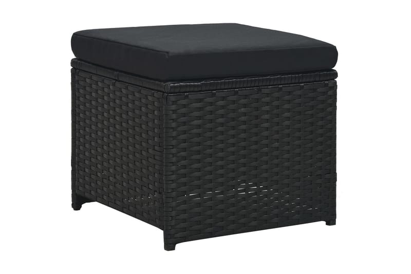 Loungegrupp Utomhus för trädgården med dynor 6 delar konstrotting sv - Svart - Utemöbler - Loungemöbler - Loungegrupp & Loungeset