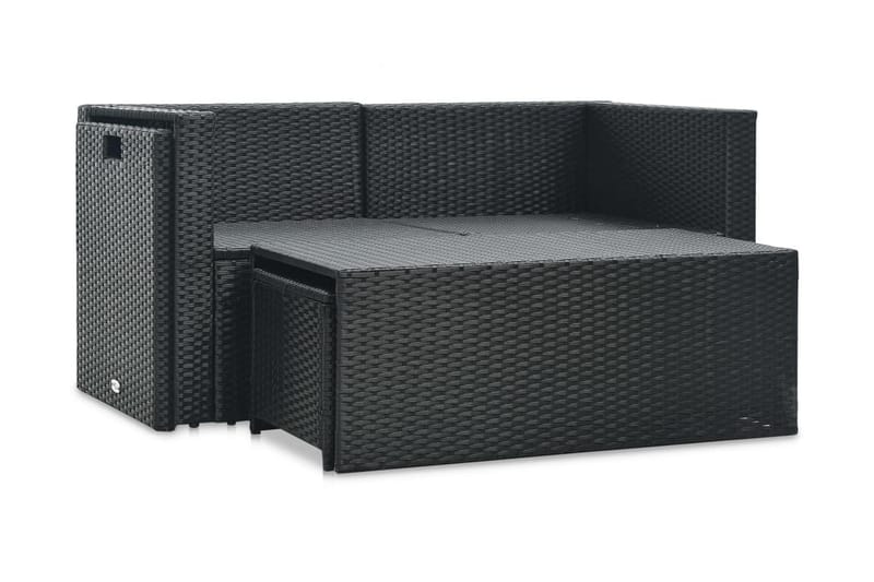 Loungegrupp Utomhus för trädgården med dynor 6 delar konstrotting sv - Svart - Utemöbler - Loungemöbler - Loungegrupp & Loungeset