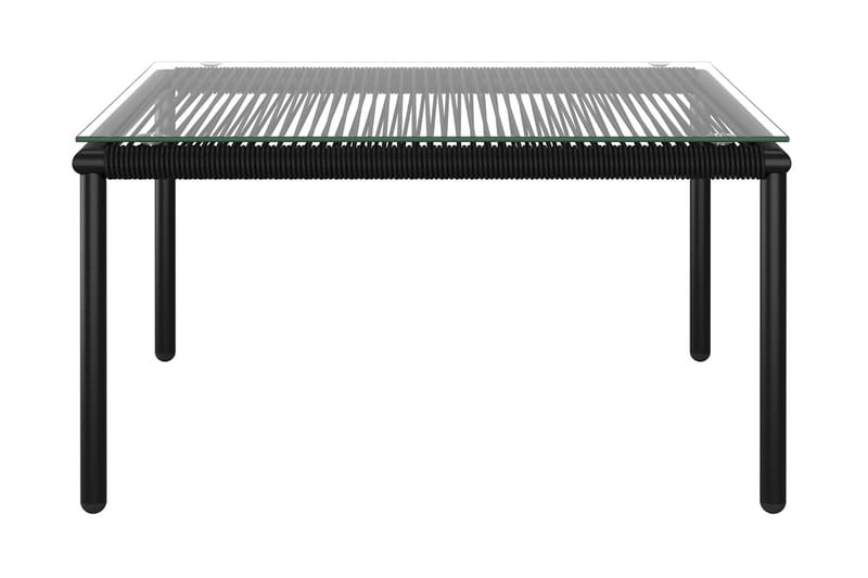 Loungegrupp Utomhus för trädgården med dynor 6 delar svart PVC - Svart - Utemöbler - Loungemöbler - Loungegrupp & Loungeset