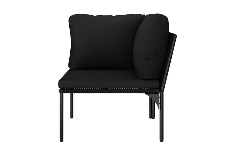 Loungegrupp Utomhus f�ör trädgården med dynor 6 delar svart PVC - Svart - Utemöbler - Loungemöbler - Loungegrupp & Loungeset